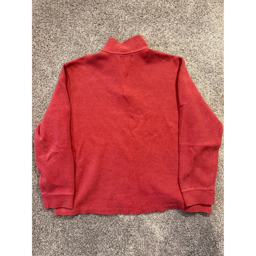 Polo Ralph Lauren Sweatshirt Mens XXL‎ Red Quarter Zip Pullover Estate Rib * - Picture 2 of 9